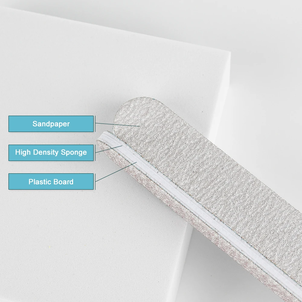 1000Pcs/Case Professional Wholesale Nail Manicure Tool 2 Sides Zebra Regular Nail File Set For Nail Beauty