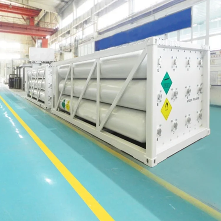 High Pressure CNG Compressed Gas Jumbo Tube Skid Container Transport Semi Trailer Large volume seamless steel cylinder