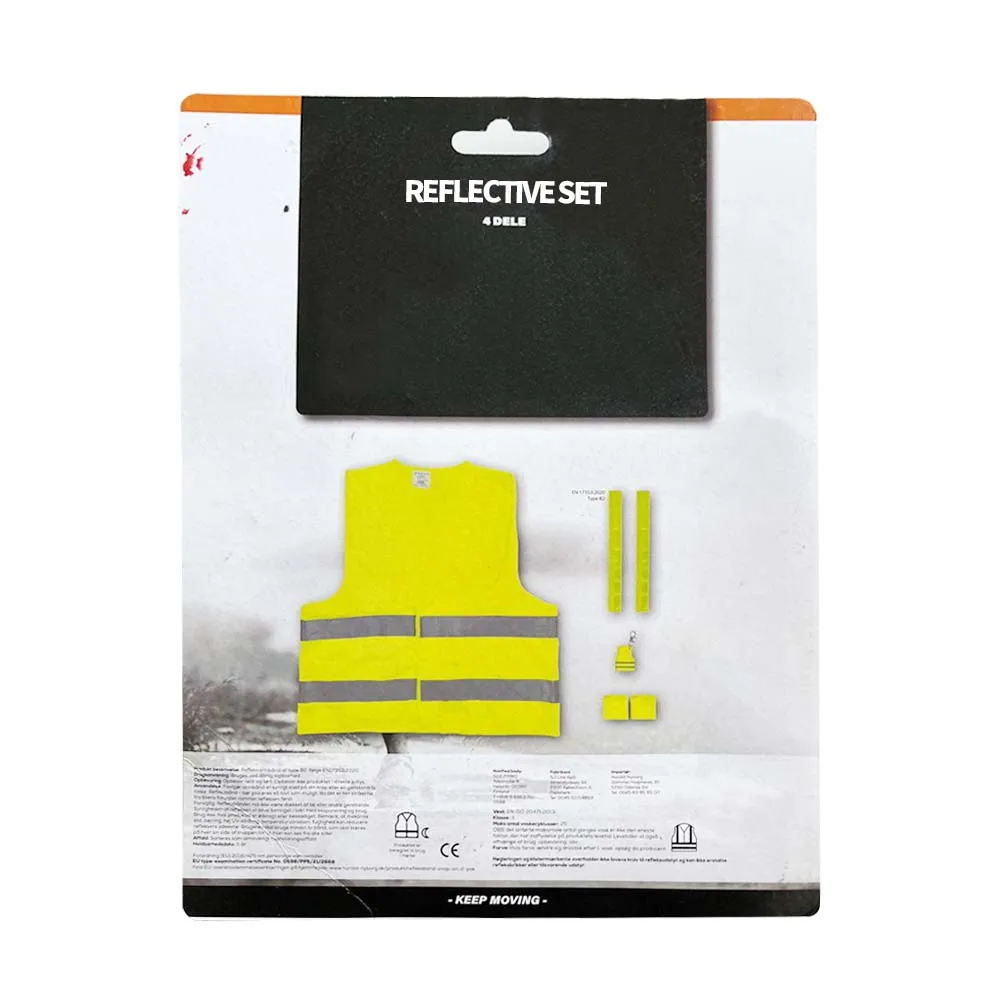 HCLITE Custom Logo Safety Vest Keychain Prismatic Sticker Sport Reflective PVC Clap Arm Band Set