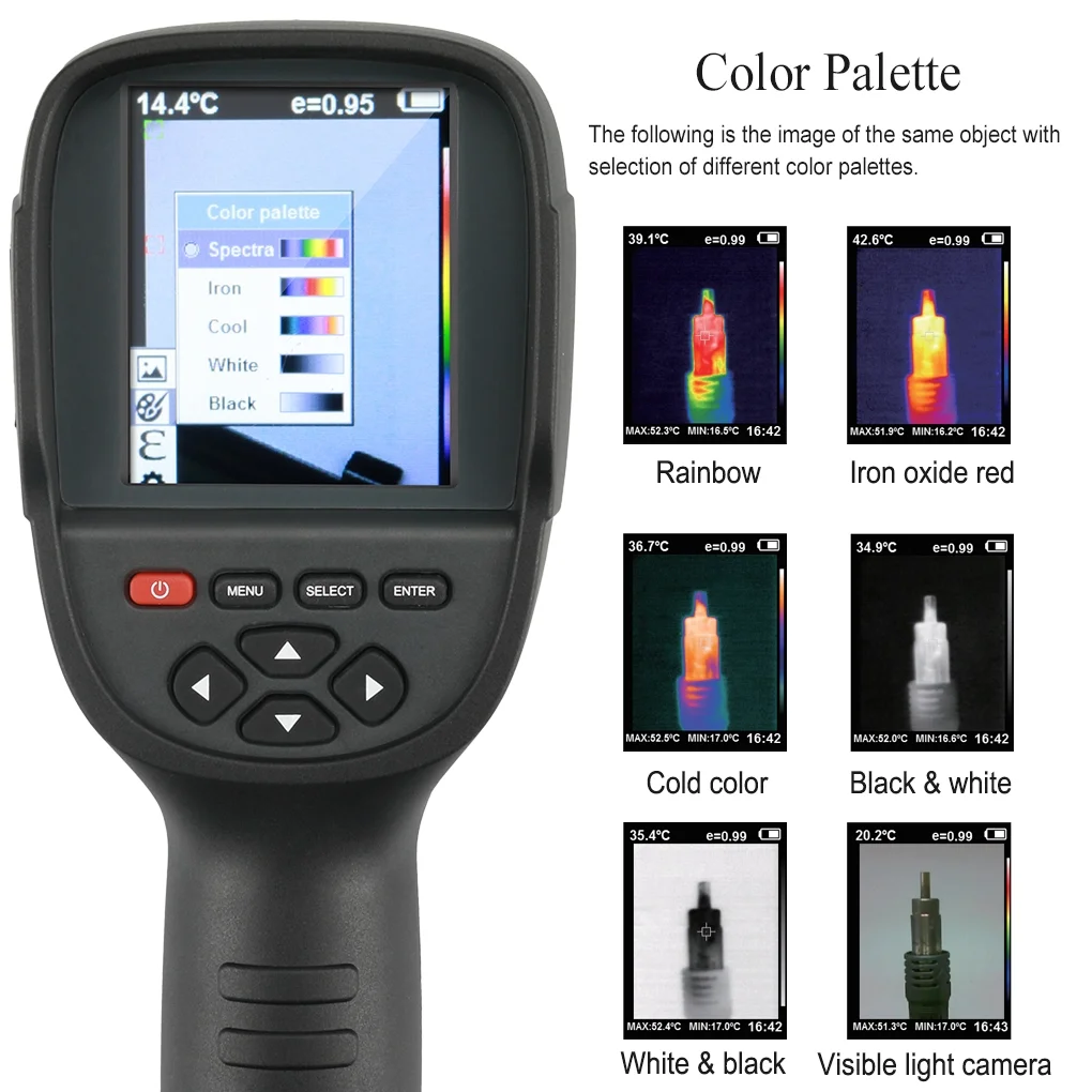 
Manufacturer High Quality Portable Thermographic Infrared Thermal Imaging Camera Ht-19 China Micro USB 2.0 HTI/XINTEST 320*240 