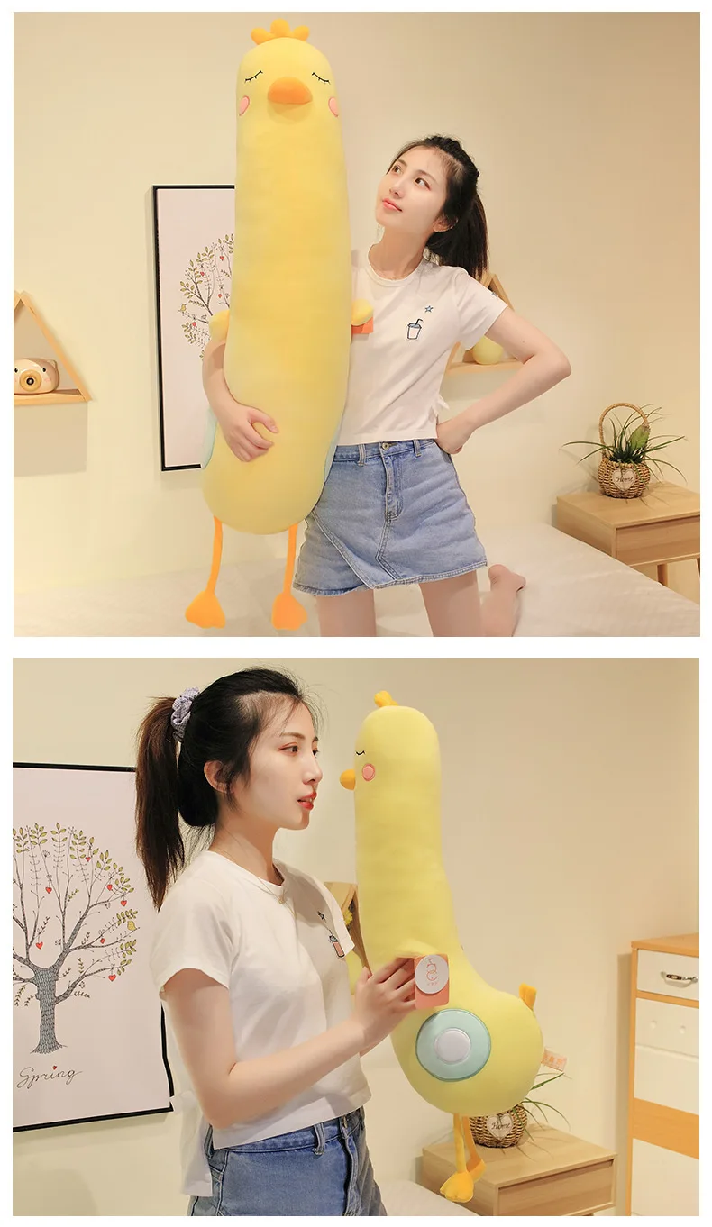 Wholesale Plush Toy 70-150cm Cute Big Yellow Duck Plush Doll Pillow Animal Soft Sleeping Pillow Children Toy