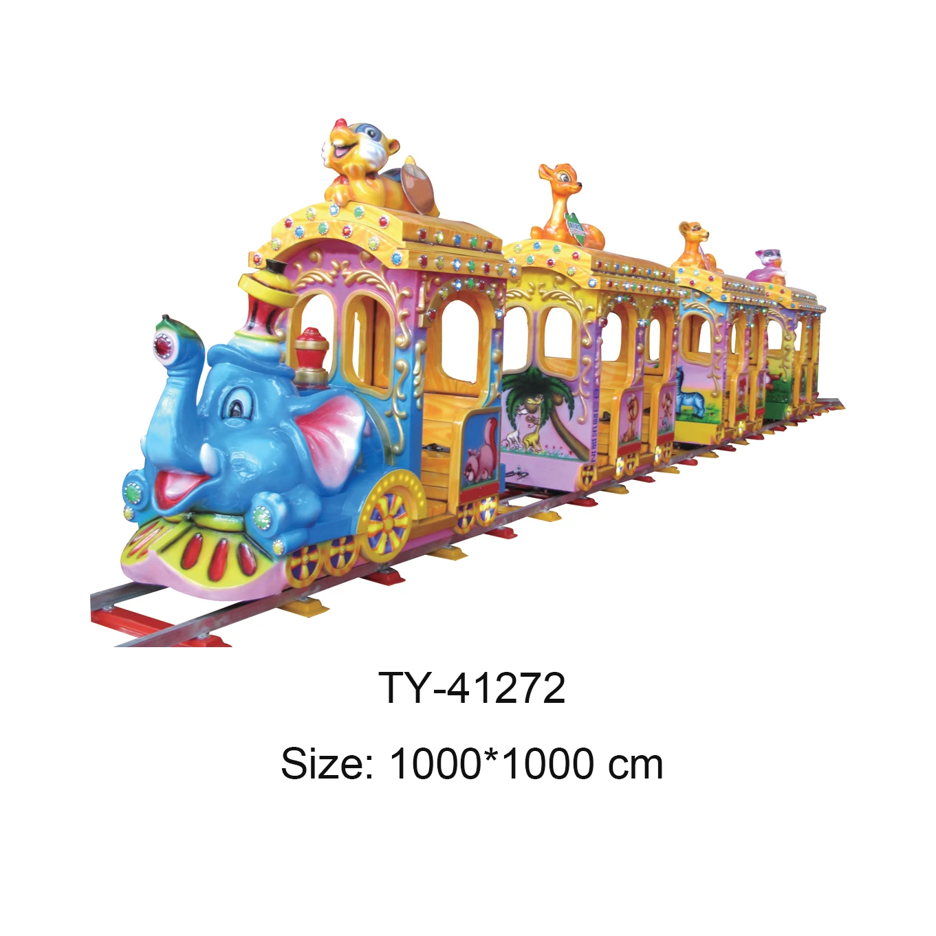 Cheap Price Amusement Park Equipment Children Kids Track Train Electric Trains For Square Park