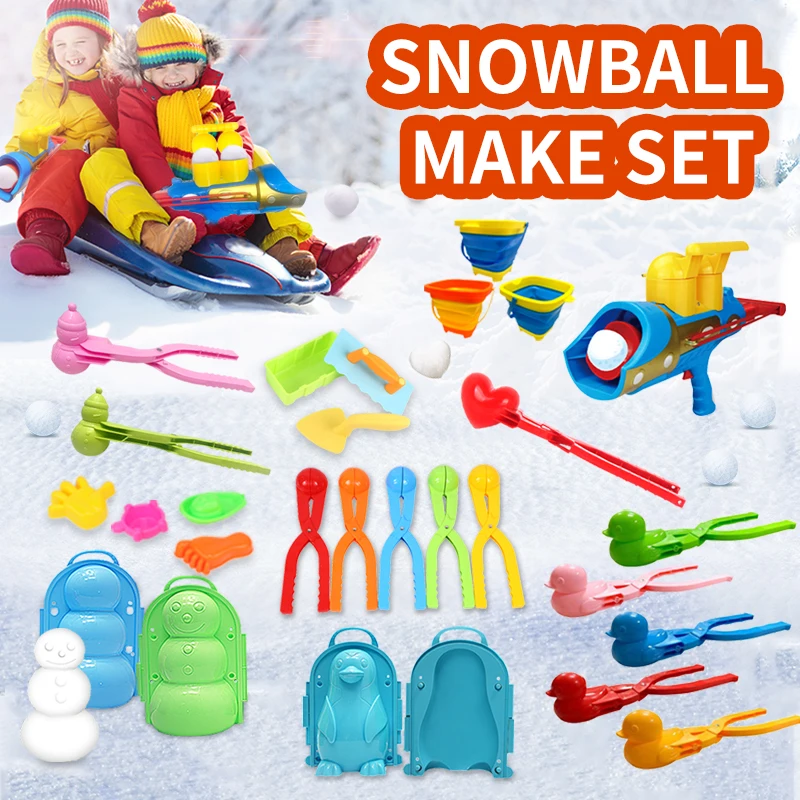 Winter outdoor  plastic snowball maker snow mixing products play snow children play snowball holder wholesale toys