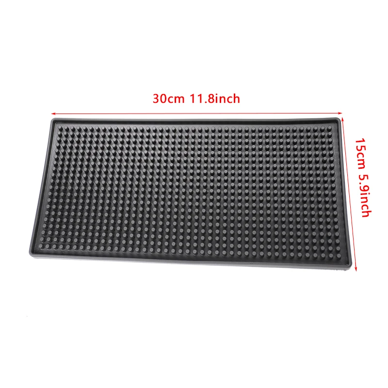 Black Rubber Bar Service Spill Mat, Barber Station Mat Flexible Bar Mat Set for Countertop, Waterproof Home Bar Mats Restaurant