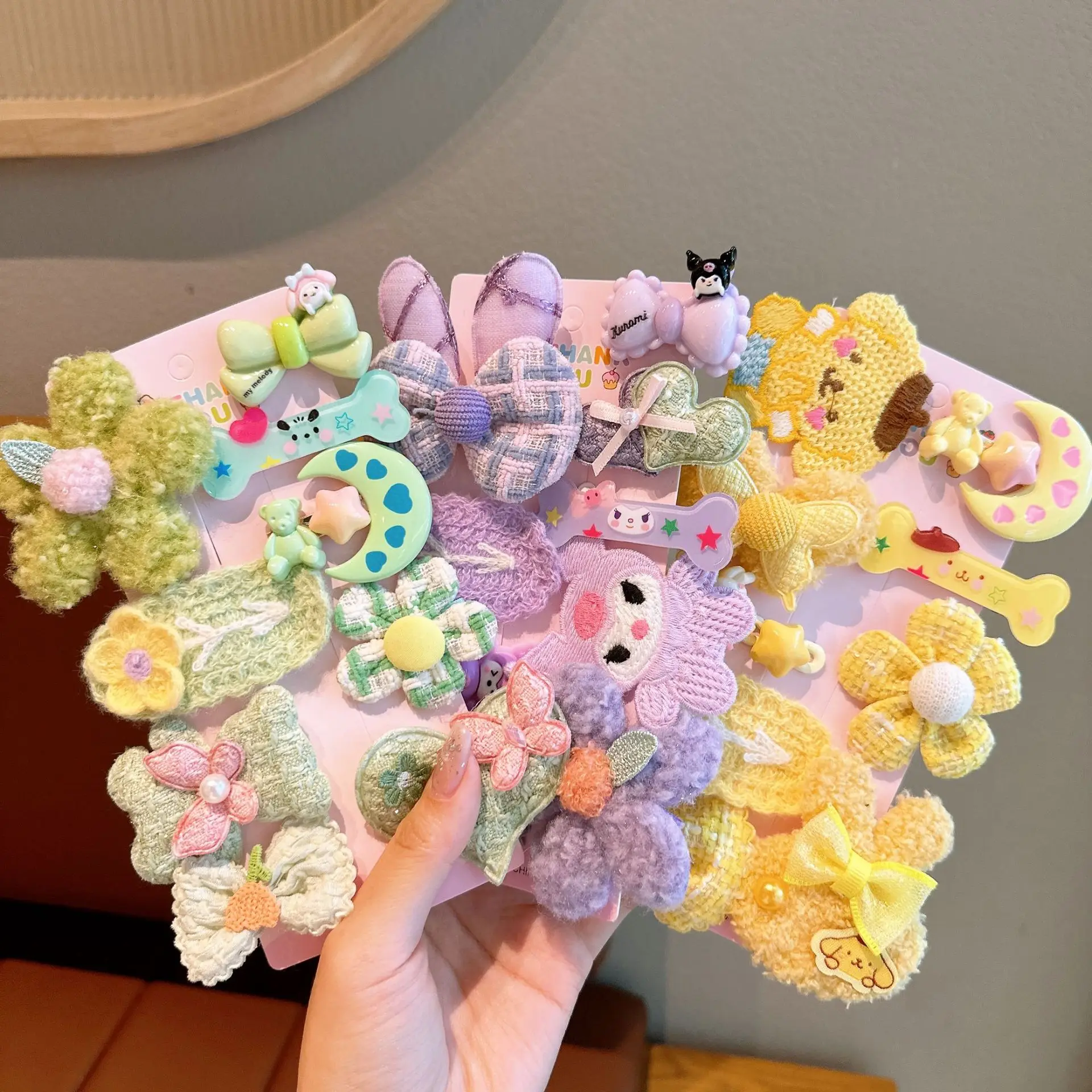 12pcs/set High Quality Children Cartoon Hair Clips Set Girl Cute Animal Flower Hairpin Baby Hair Accessories Horquilla Gifts Set