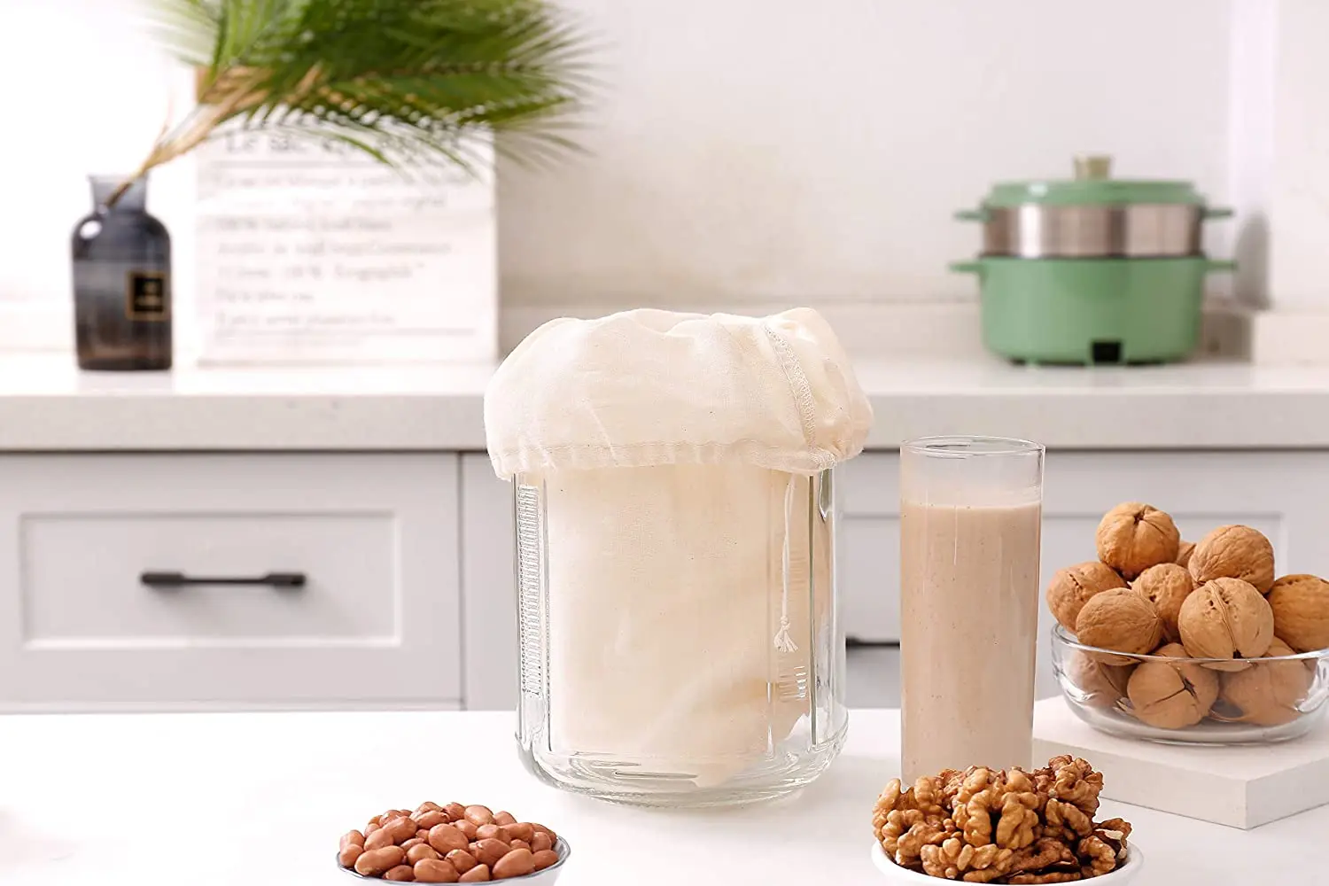 Pro Quality Unbleached Organic Cotton cieve bags for Straining nut milk