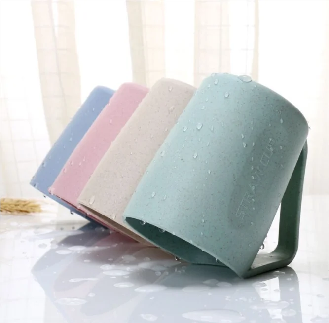 XINCHU Wheat Straw Mug Cups Biodegradable Water Coffee Juice Tea Rinse Cups with Filter and Cover