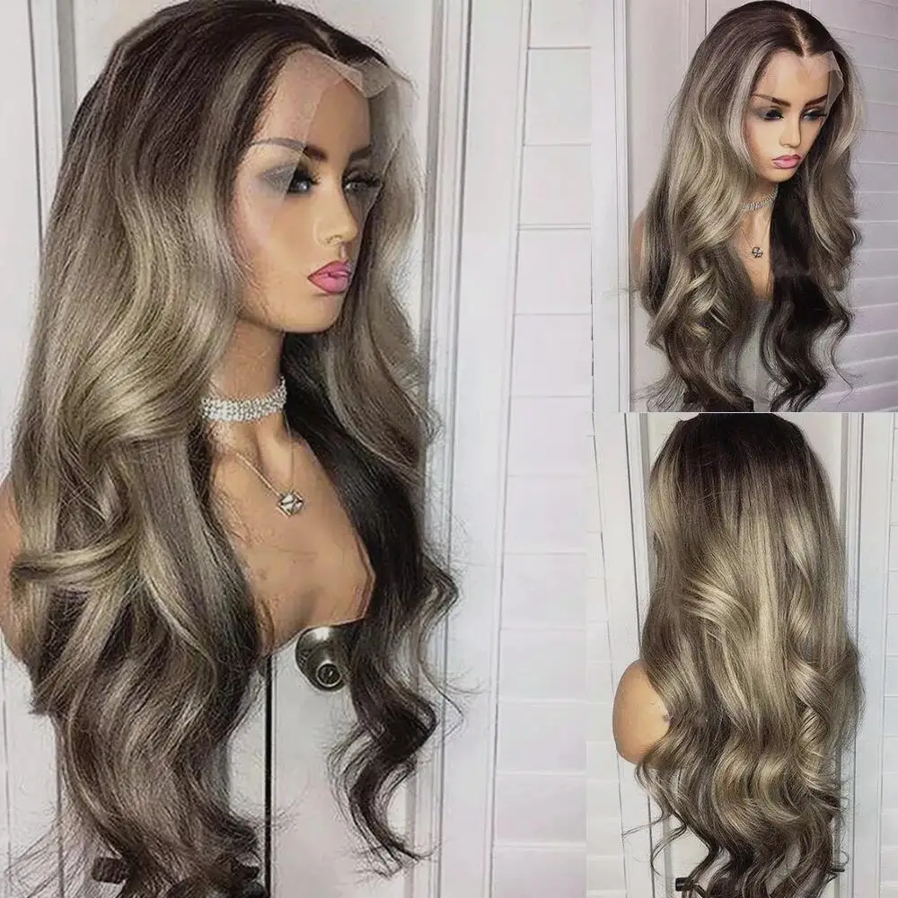 HD Transparent 40 Inch Human Hair Full Lace Front Wig HD Deep Curly Highlight piano color curly Wig Pre Plucked Raw Virgin