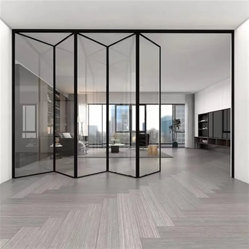DTOP Bifold Folding Sliding Doors Narrow Foldable Door Aluminum Door For Houses