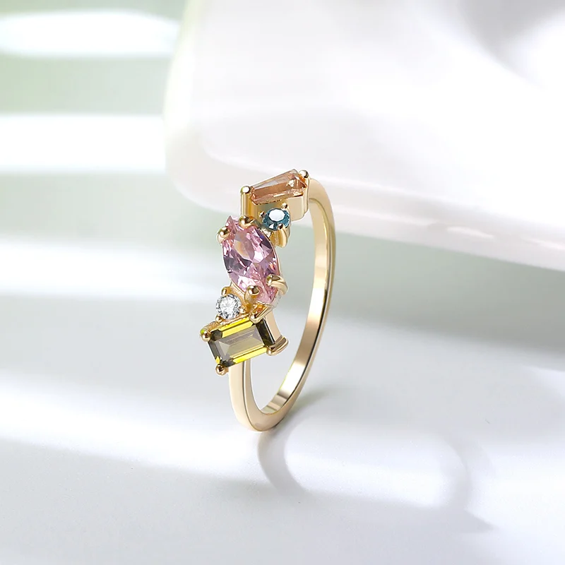 RINNTIN SR208 sterling silver ring 14k gold jewelry wholesale nail fashion ring
