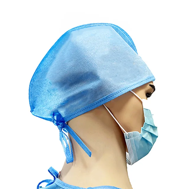 disposable medical surgical cap with ties for doctors hospital