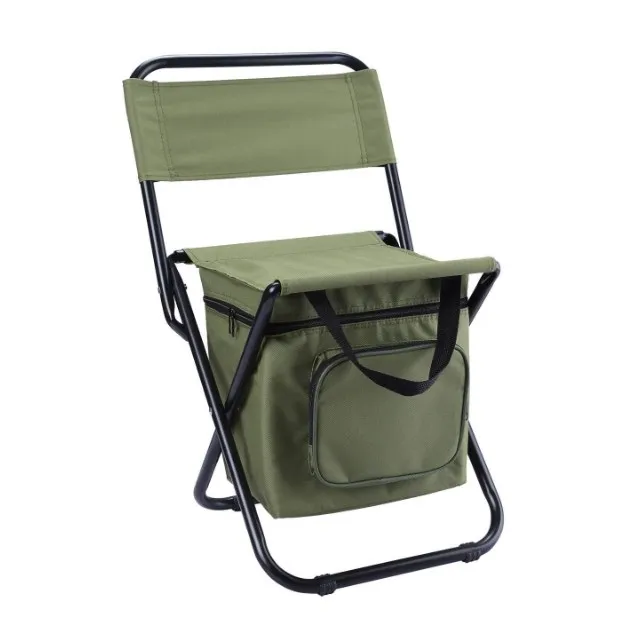 Lightweight Backrest Stool Compact Carp Fishing Chair Seat With Cooler Bag