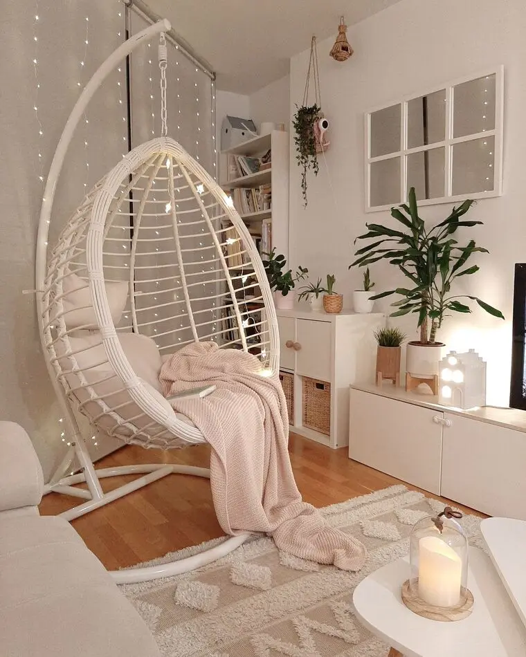 Garden Outdoor Rattan Swing Chair With Cushion Patio Swings Chair Hanging Egg Chair Swing