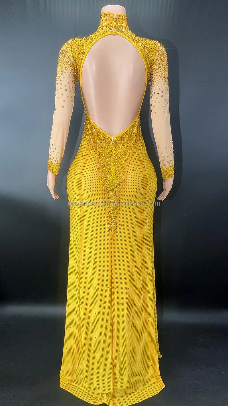 NOVANCE Y2378-E latest summer dresses sparkling golden diamonds formal party evening dresses stretchy empire wedding gown