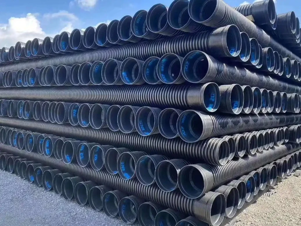 Цена на SN4 SN8 SN16 канализационная труба SN 16 300 мм HDPE дренажная Двухстенная спиральная водопропускная от производителя