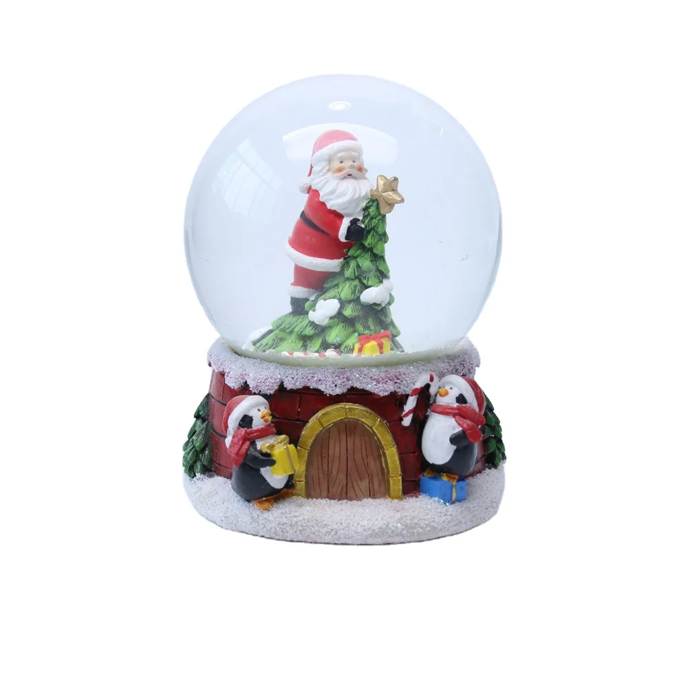 Custom 3D water globe resin glass snow ball factory for christmas souvenir child  gift holiday decoration