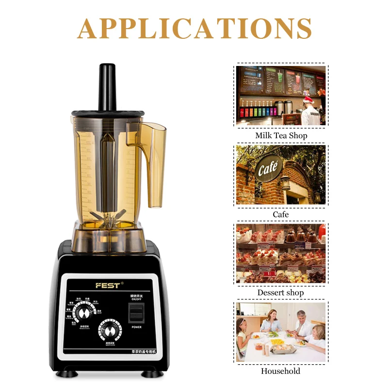 FEST High Speed Ten Speed Blender Mixer Juicer Processor Industrial Smoothies Maker Blender Commercial Foods Mixer Blender