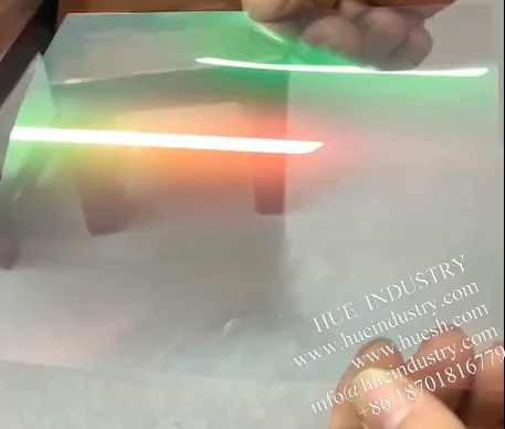 Liquid crystal color changing UV ink green to blue