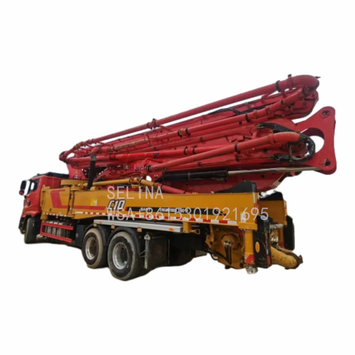 Cost of Used Truck Mounted SANY 51m 52m Diesel Hydraulic Pump Concrete Boom Pump 51 m Volvo Chassis Concrete Pump Truck