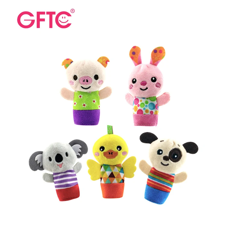 Custom Lovely Soft Finger monkey lion hand Puppets Toys Parent-child Interaction Cartoon Animal Finger Puppet for kids