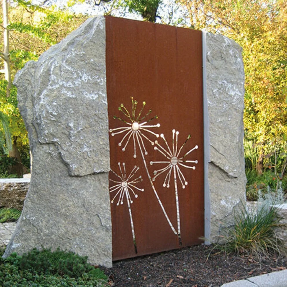 decorative garden corten steel perforated metal sheet screen