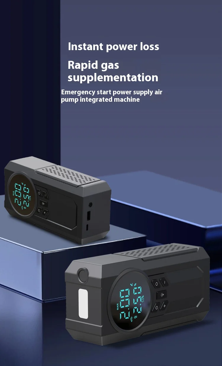 High Quality Portable Air Pump LED Digital Display Tire Compressor with Tire Pressure Monitor Wholesale Digital Tire Inflator