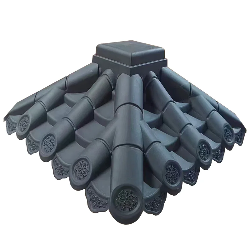 Garden wall PP roof tiles korean style plastic roofing tile for hanok courtyard house