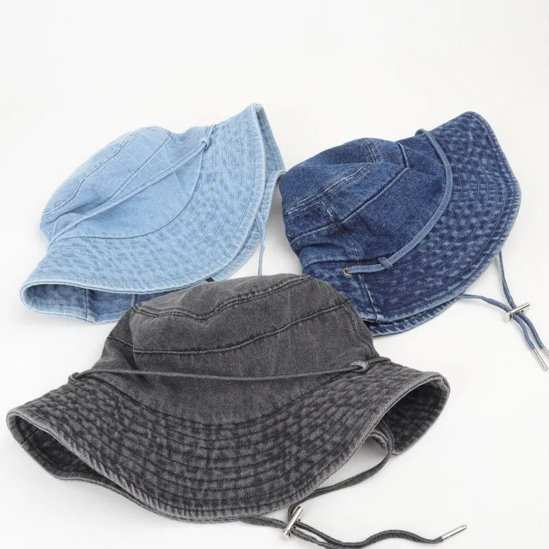 High Quality Cotton Brand Denim Bucket Hat Corduroy Ventilated Wide Brim Acid Wash Running Women Custom Bucket Hats