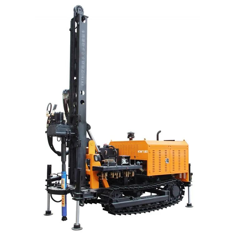 Hot sales 180m Depth KW180 Multifunctional Drilling Rig Portable Water Well Crawler Drilling Rig Price