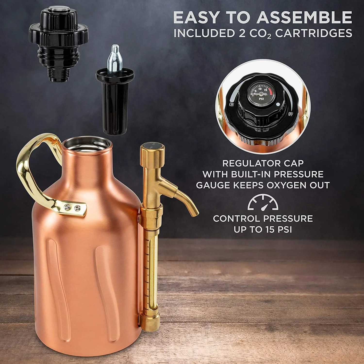 Factory price high quality 128oz stainless steel mini beer keg carbonated pressurized mini beer growler