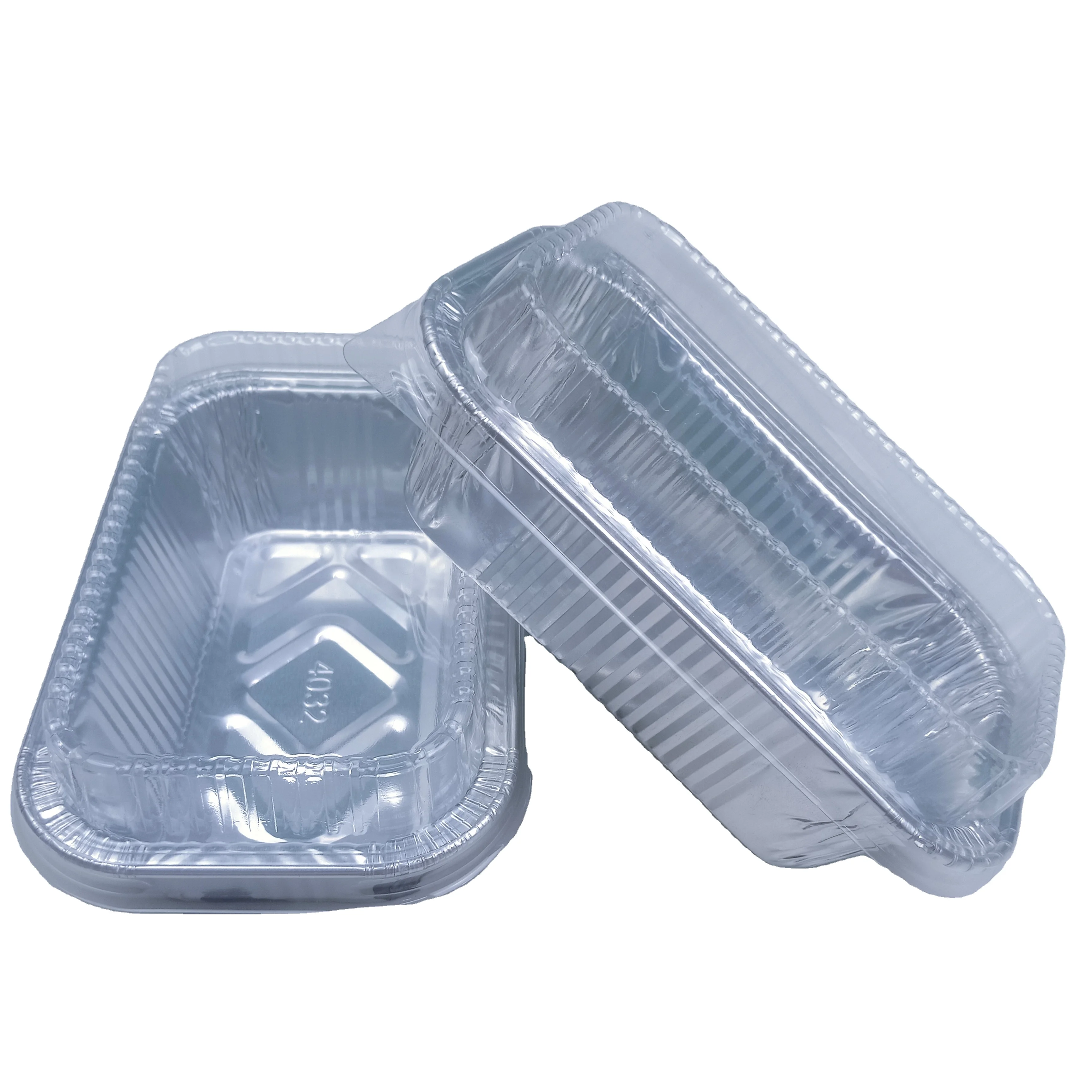SGS recycle aluminum food packaging container 136*85*36mm 250ml disposable foil tray food takeout service foil container