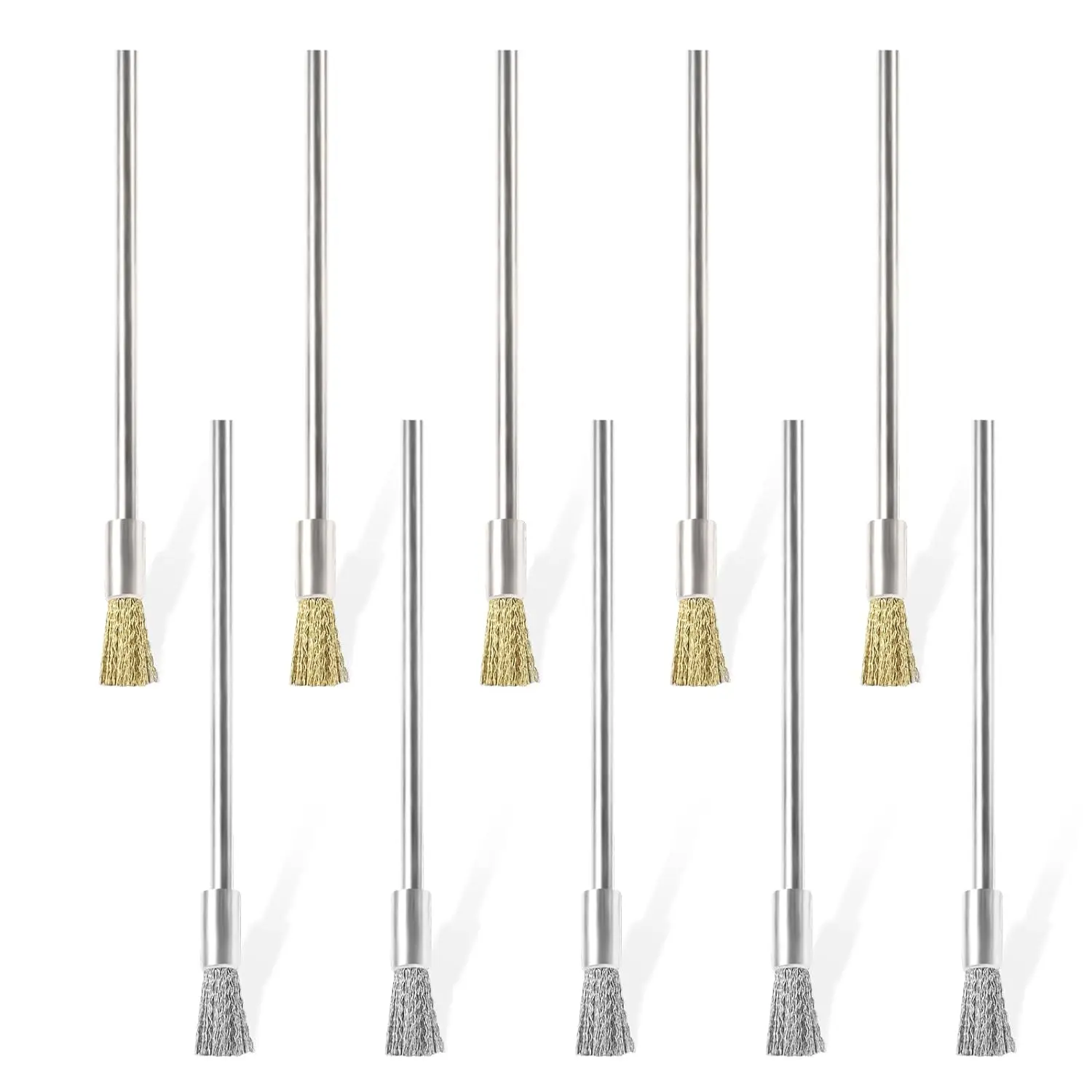 Wire Brush Extended Steel Cleaning End Brushes Pen Wire End Cleaning Brush Metal, 3*6*100mm Small Pen Shape Stainless