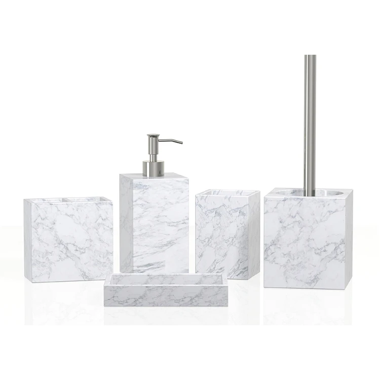 Custom OEM/ODM Poly resin bathroom Accessories Set bathroom sets accessory designers bathroom set