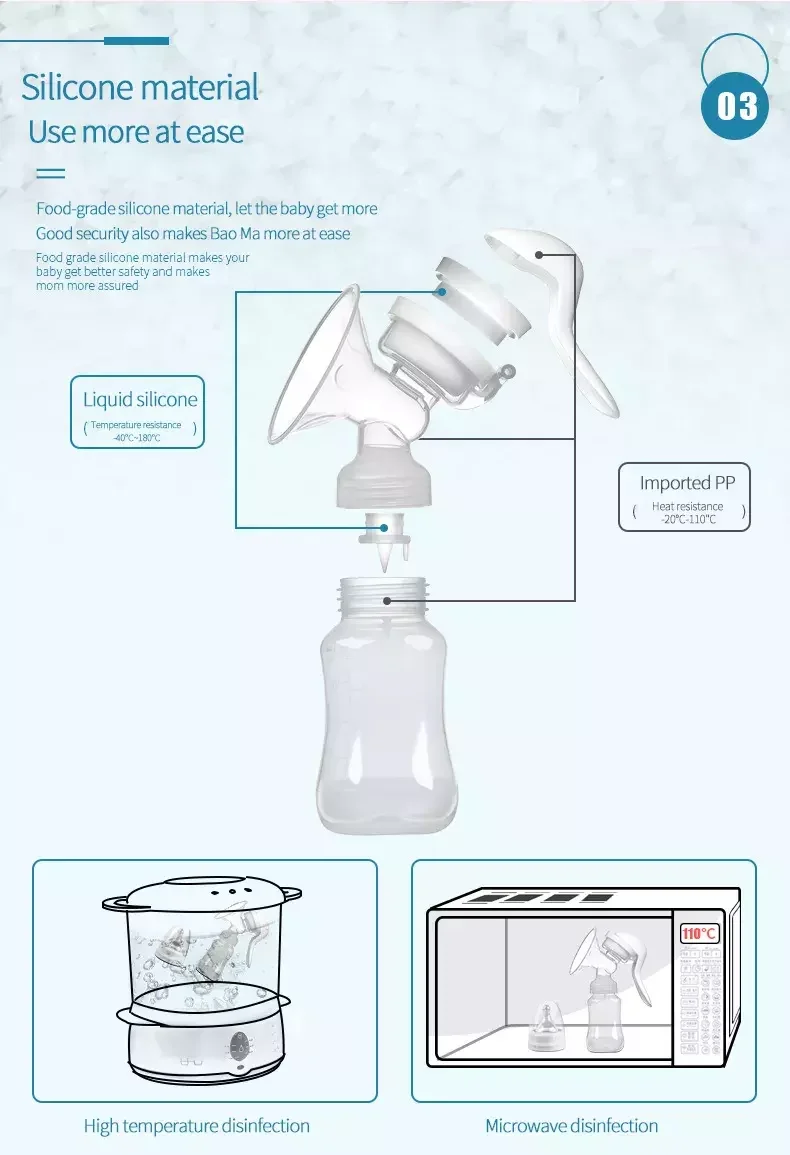 Strong Suction Portable Nipple Milk Collector Comfort Manual Soft Silicone Feeding for Mother Pregnant Women Breast Pump