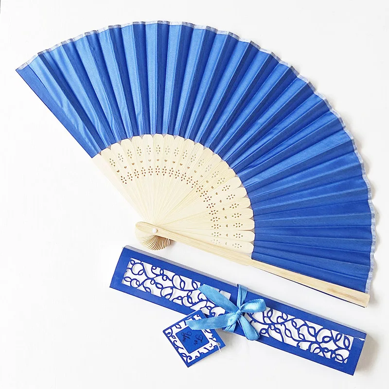 Сувениры для вечеринок, Свадебный возврат, рекламные подарки, элегантный Шелковый складной Ручной Веер с роскошными резными подарочными коробками