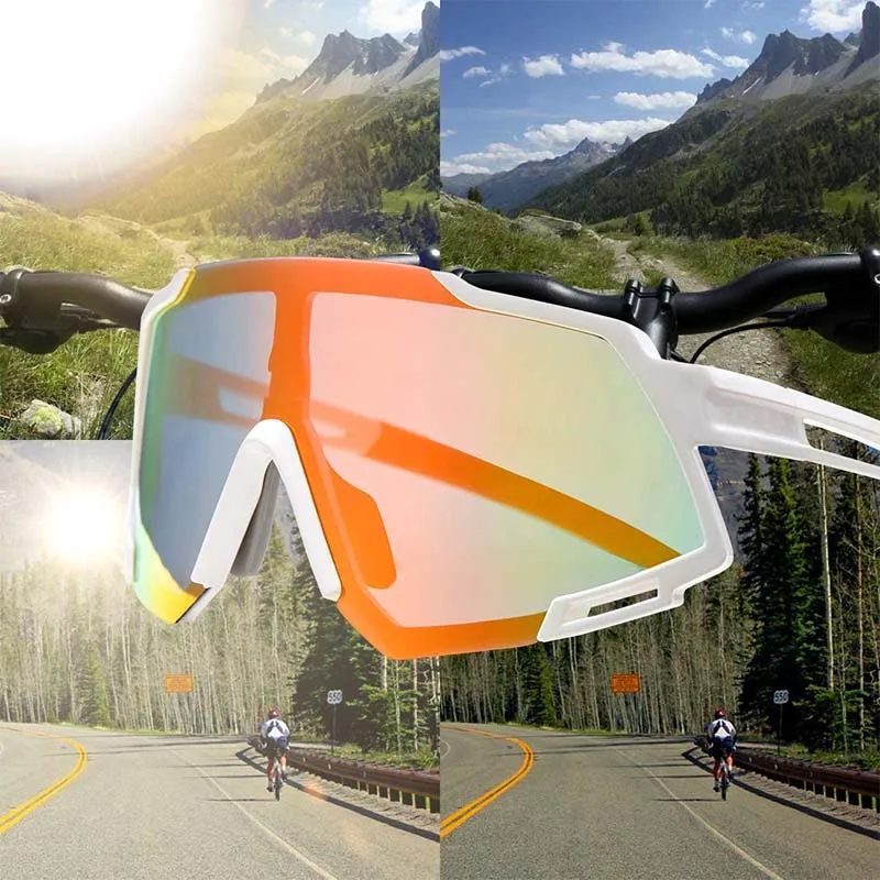 Custom Brand Logo Photochromic Goggles Cycling Retro Biker