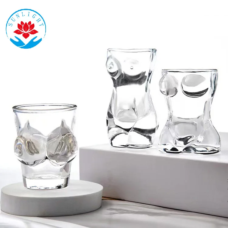Factory  Price  Sexy Woman Shaped Beer Glass 26ML 55ML Female Body Shape Beer Glass With Custom Color
