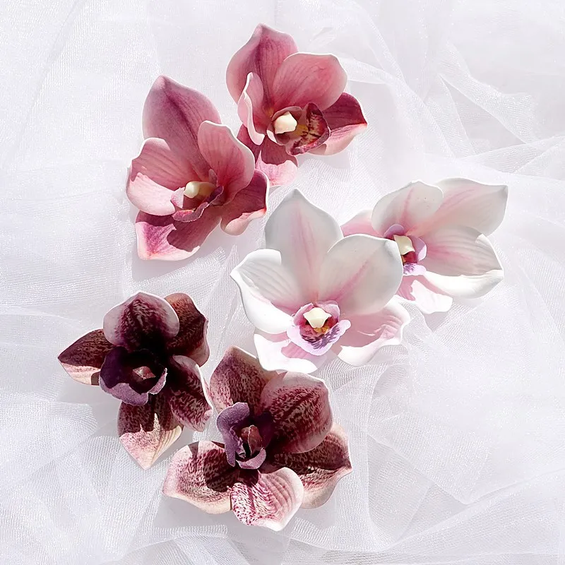 3D Printed Artificial Orchid Flower Heads: Silicone Cotton Hui Lan for Modern Home Decor