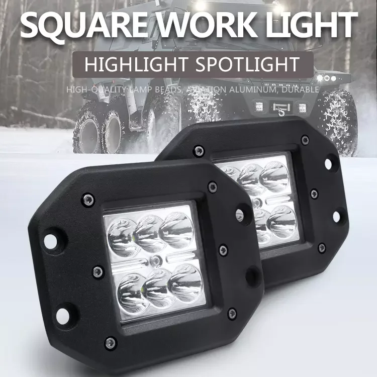 High power 3 inch  square cubes waterproof IP67 18W led flush mount pods led work light for all cars