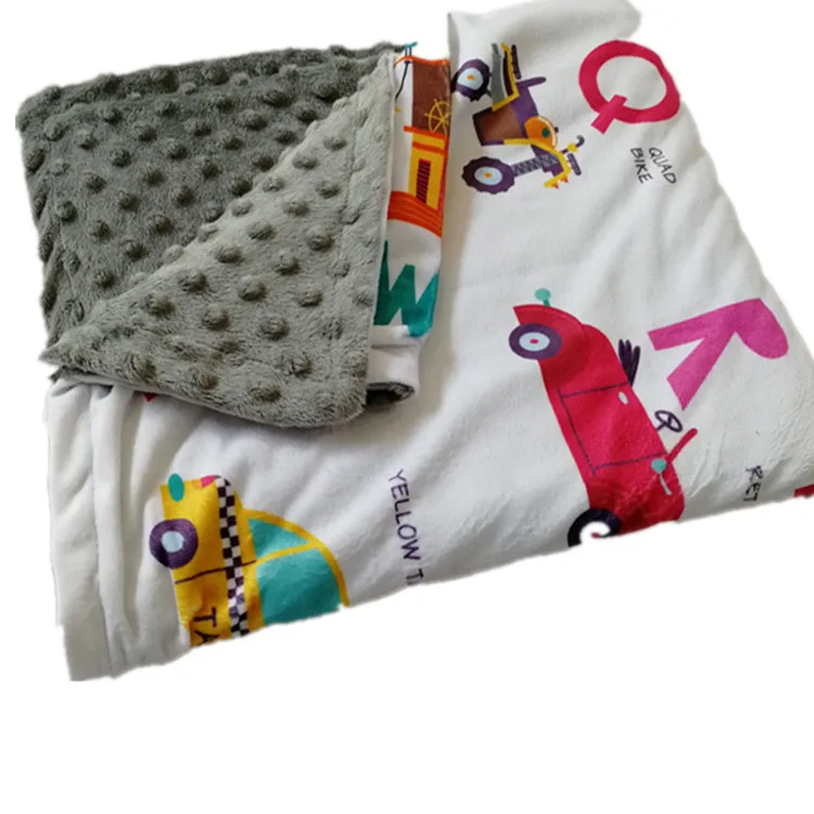 
Baby Kids Super Soft Minky Blanket Minky Printed Dotted Backing Baby Blanket FIannel Fleece Double Layered Minky Dot Blanket 