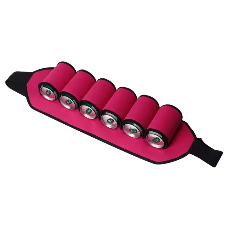 Custom sports Fanny pack multi-color  6 bottles of Neopre material cover rubber 6 beer capacity pocket Fanny pack conven