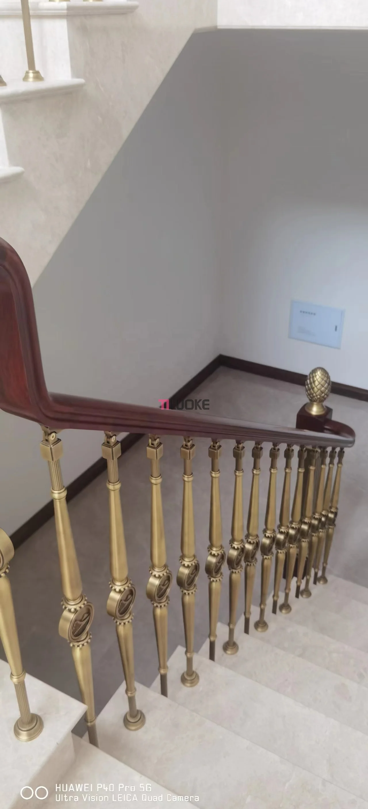 High end brass banister balcony and staircase baluster