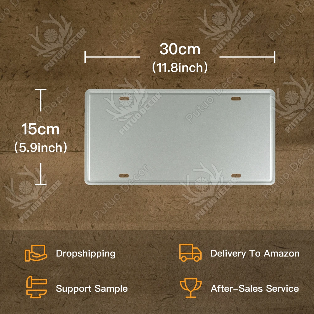 Putuo Decor Route 66 Car License Plate Metal Sign America Tin Printing Sign Garage Man Cave Decor