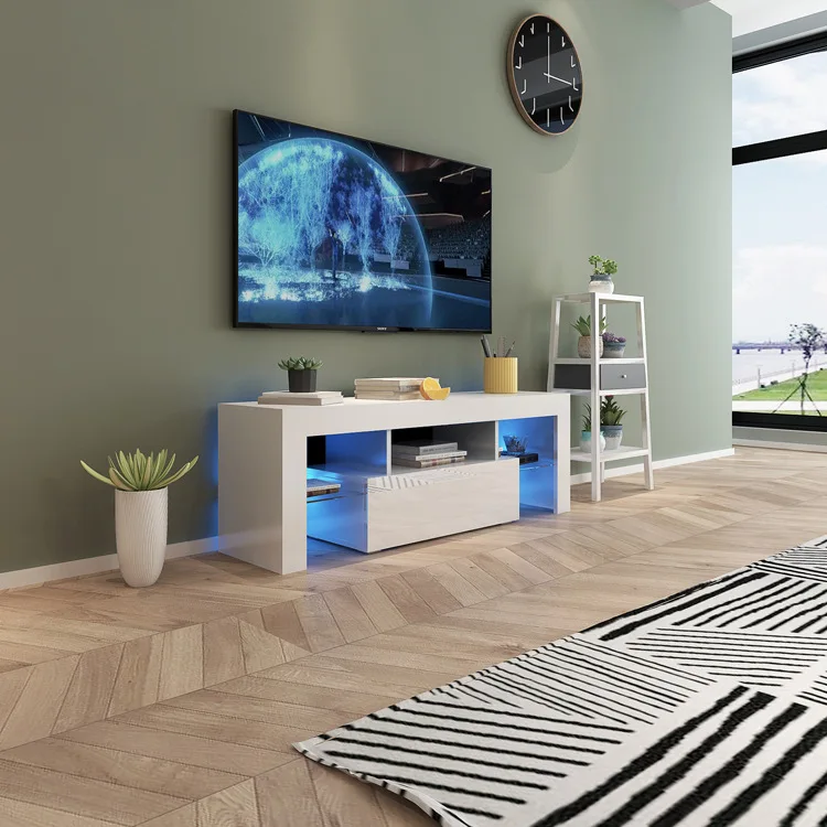 High-gloss LED TV cabinet simple small apartment storage coffee table multi-function storage TV cabinet