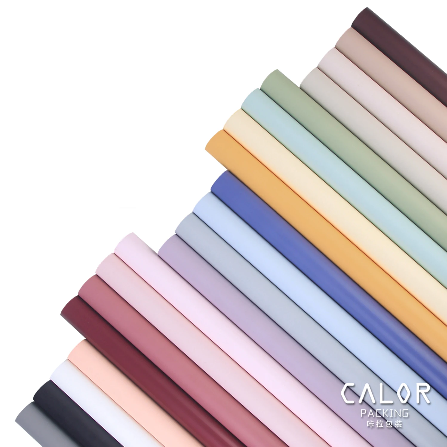 CALOR new flower wrapping paper solid color plastic paper jelly film colorful floral paper Waterproof