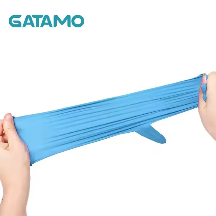 BG17 China blue size M examination exam household food  thick  vinyl/nitrile gloves powder free blend disposable nitrile gloves