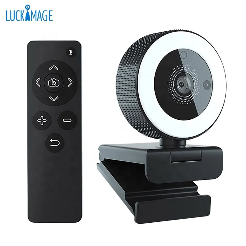 Luckimage 8X ZOOM webcam EPTZ webcam ringlight usb pc camera 2k webcam led live broadcast camera