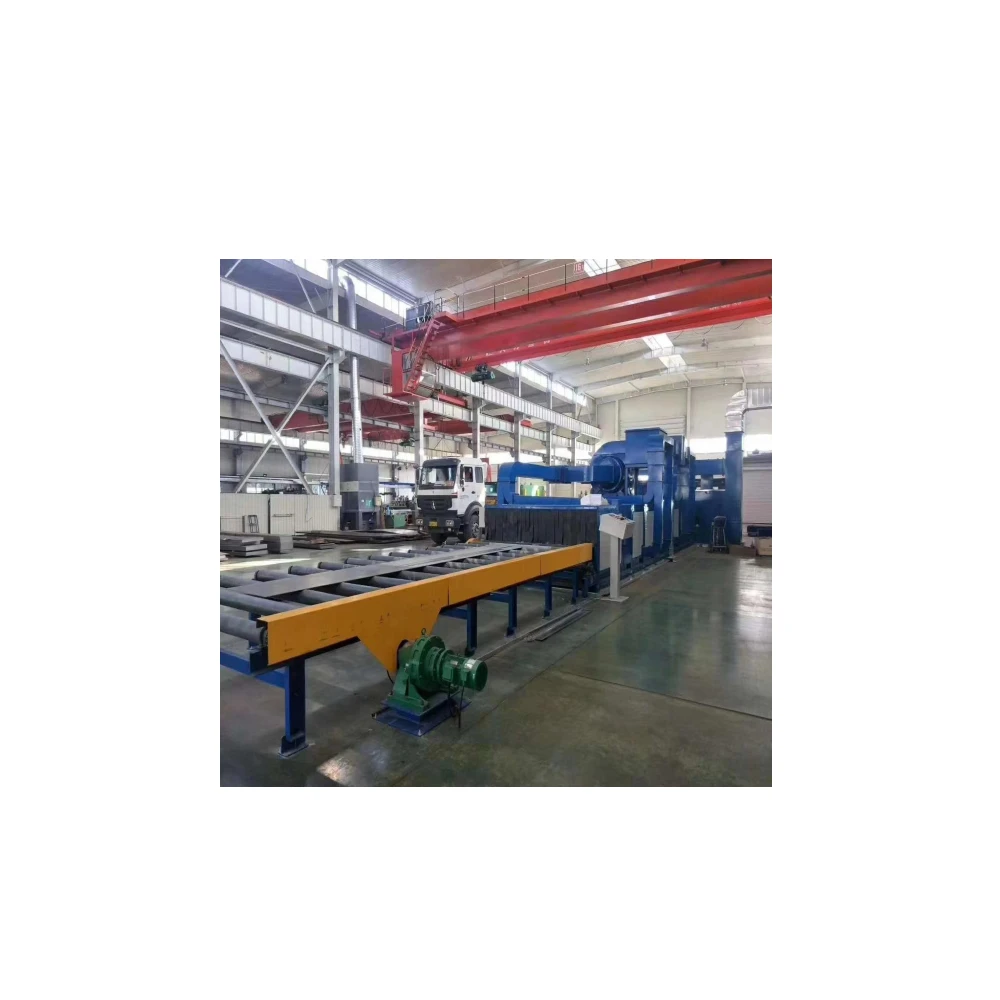 robot grit blasting small metal parts tumble blast rubber belt casting foundry machine