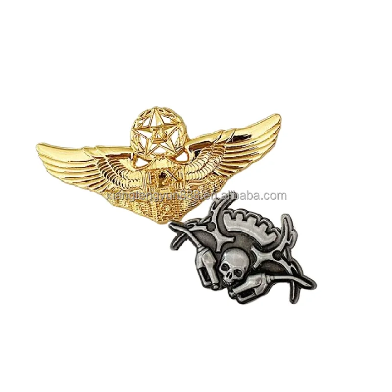 Custom security guard metal badges collar pin tie pin mini metal badges stainless steel metal name badge with magnet