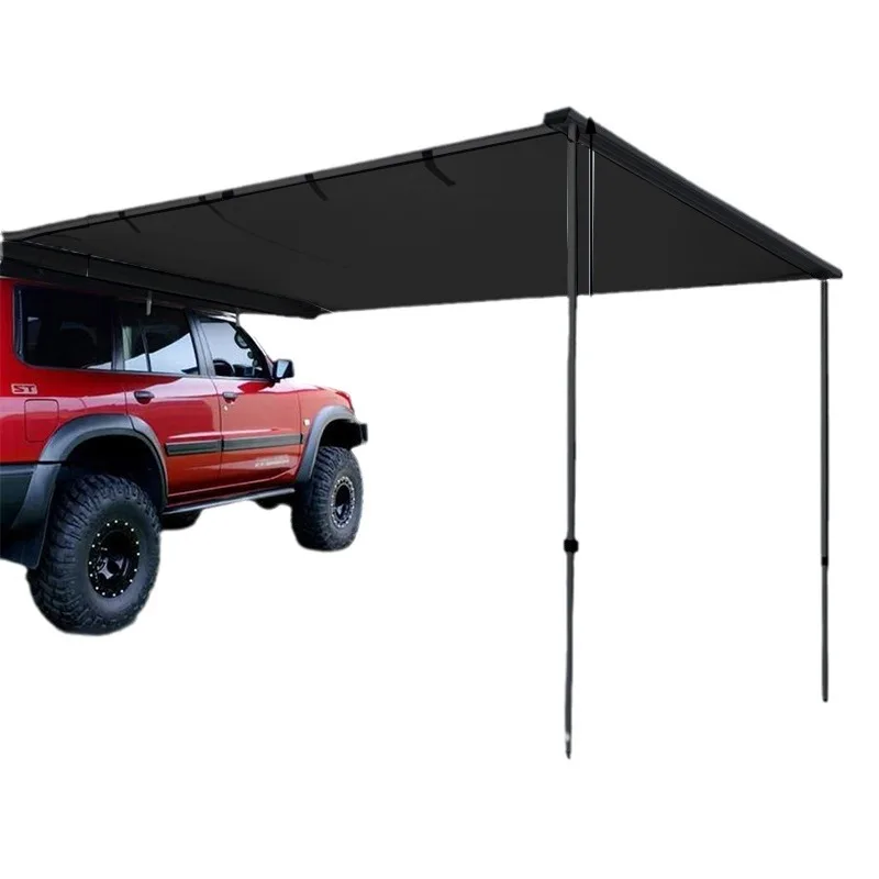 Wholesale Car Side Awning Outdoor Vehicles Camping Car Roof Awning Tent Offroad 2m 2.5m 3m Black Vinyl Coated Roof Side Tent